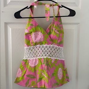 Lilly Pulitzer Floral Stretch Crochet Halter